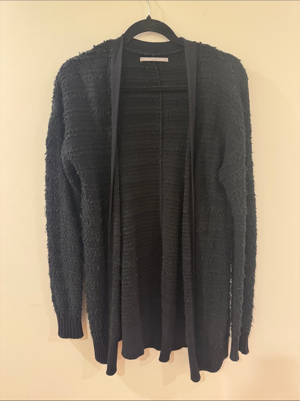 Rubbish Black Open-Front Textured Cardigan